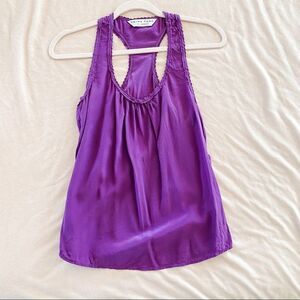 Trina Turk Silk Racerback Tank Top in Purple